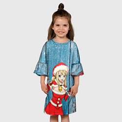 Платье клеш для девочки Подарок от снегурочки, цвет: 3D-принт — фото 2