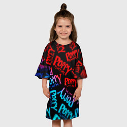 Платье клеш для девочки Хагги ваги неон градиент, цвет: 3D-принт — фото 2