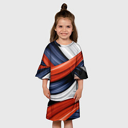 Платье клеш для девочки Триколор из абстракции, цвет: 3D-принт — фото 2
