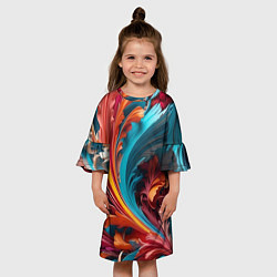 Платье клеш для девочки Красивый яркий узорчик, цвет: 3D-принт — фото 2