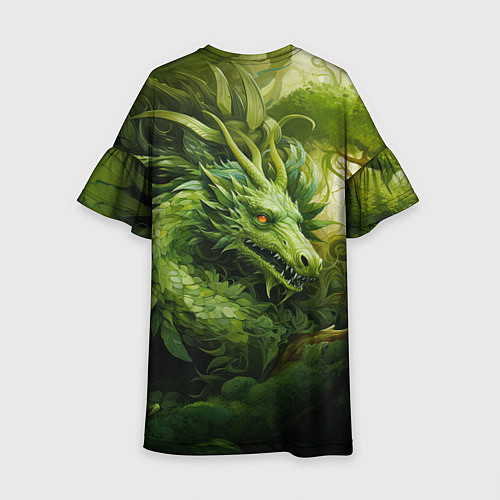 Детское платье Зеленый травяной дракон / 3D-принт – фото 2