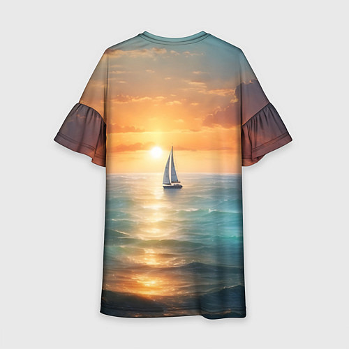Детское платье Яхта на закате солнца / 3D-принт – фото 2