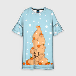 Детское платье Гора капибара в снегу