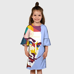 Платье клеш для девочки Сальвадор Дали в стиле поп арт, цвет: 3D-принт — фото 2