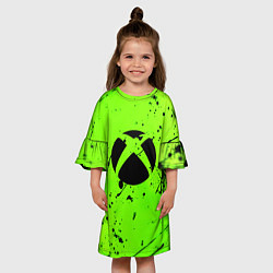 Платье клеш для девочки Xbox кислотный стиль, цвет: 3D-принт — фото 2