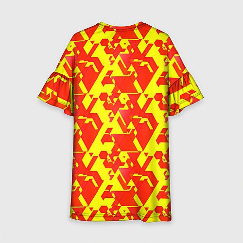 Детское платье Красные фигуры на жёлтом фоне / 3D-принт – фото 2