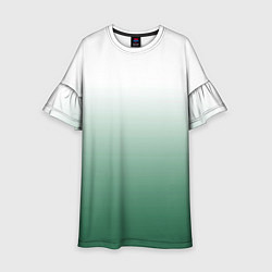 Платье клеш для девочки Туманный градиент бело-зелёный, цвет: 3D-принт