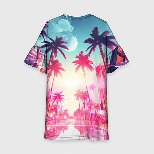 Детское платье Gta 6 logo vice city style / 3D-принт – фото 2