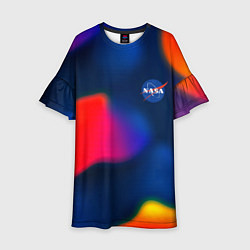 Платье клеш для девочки Nasa gradient sportcolor, цвет: 3D-принт