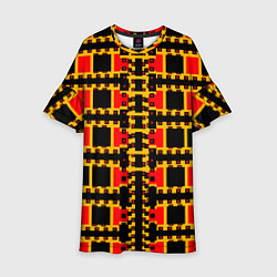 Платье клеш для девочки Королевские квадраты, цвет: 3D-принт
