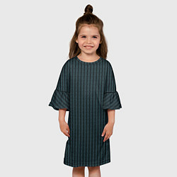 Платье клеш для девочки Полосы цепочки серо-зелёный, цвет: 3D-принт — фото 2