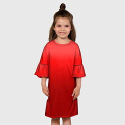 Платье клеш для девочки Кроваво-красный градиент, цвет: 3D-принт — фото 2