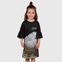 Платье клеш для девочки STALKER 2 выход из тоннеля, цвет: 3D-принт — фото 2
