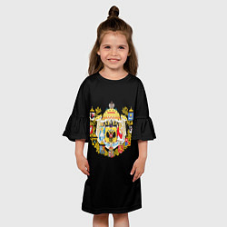 Платье клеш для девочки Россия герб славянский, цвет: 3D-принт — фото 2