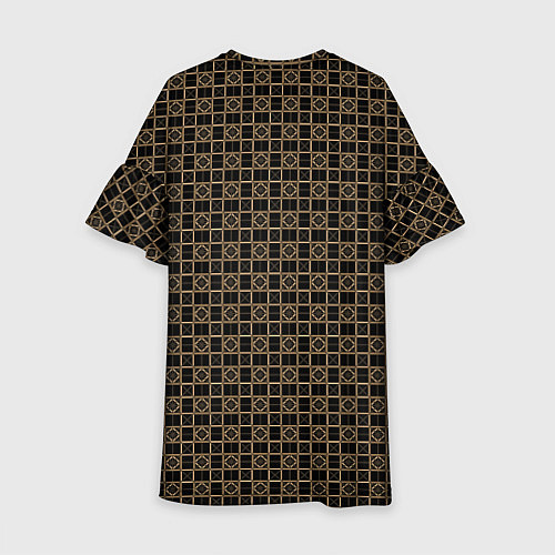 Детское платье Тёмно-коричневый паттерн / 3D-принт – фото 2