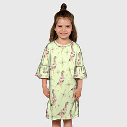 Платье клеш для девочки Авдотка птица и снежинка, цвет: 3D-принт — фото 2