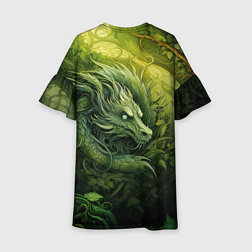 Детское платье Зеленый лесной дракон 2024 / 3D-принт – фото 2