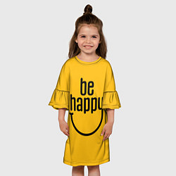 Платье клеш для девочки Smile - be happy, цвет: 3D-принт — фото 2