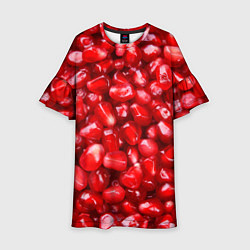 Платье клеш для девочки Спелые зёрна граната, цвет: 3D-принт