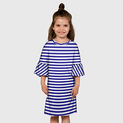 Платье клеш для девочки Тельняшка моряка, цвет: 3D-принт — фото 2