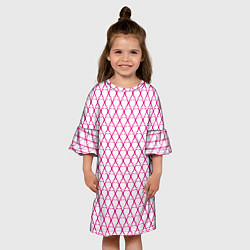 Платье клеш для девочки Контурные сердце, цвет: 3D-принт — фото 2