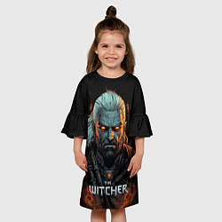Платье клеш для девочки Ведьмак арт, цвет: 3D-принт — фото 2