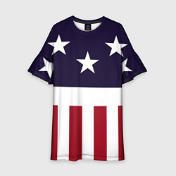 Платье клеш для девочки Флаг Америки, цвет: 3D-принт
