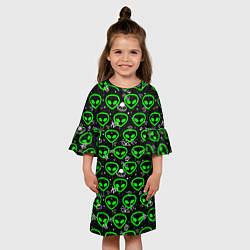 Платье клеш для девочки Super alien, цвет: 3D-принт — фото 2