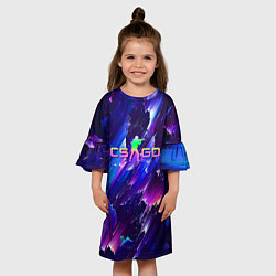 Платье клеш для девочки Counter Strike go - neon, цвет: 3D-принт — фото 2