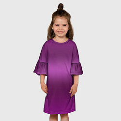 Платье клеш для девочки Темный сливовый с переливом, цвет: 3D-принт — фото 2