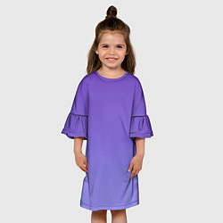 Платье клеш для девочки Светлый фиолетовый градиент, цвет: 3D-принт — фото 2
