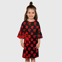 Платье клеш для девочки Roblox краски гейм мобайл, цвет: 3D-принт — фото 2