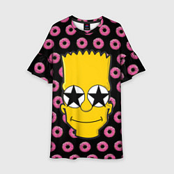 Детское платье Барт Симпсон на фоне пончиков