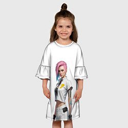 Платье клеш для девочки Девушка в белом Cyberpunk 2077, цвет: 3D-принт — фото 2