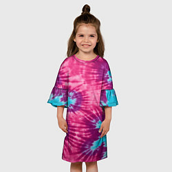 Платье клеш для девочки Тай-дай пятна, цвет: 3D-принт — фото 2