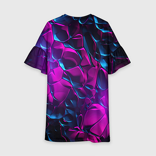 Детское платье Кислотная яркая абстракция в камуфляжном стиле фио / 3D-принт – фото 2