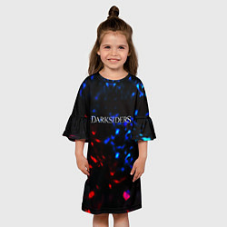 Платье клеш для девочки Darksiders space logo, цвет: 3D-принт — фото 2
