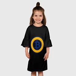 Платье клеш для девочки Биткоин лого криптовалюта, цвет: 3D-принт — фото 2