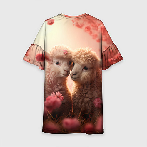 Детское платье Влюбленные ламы / 3D-принт – фото 2
