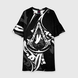 Платье клеш для девочки Assassins Creed: Mirage - каллиграфия, цвет: 3D-принт