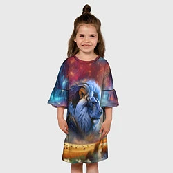 Платье клеш для девочки Небесный лев, цвет: 3D-принт — фото 2