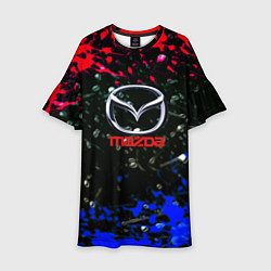 Платье клеш для девочки Mazda краски абстракция спорт, цвет: 3D-принт