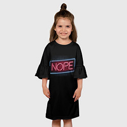 Платье клеш для девочки Nope - neon, цвет: 3D-принт — фото 2