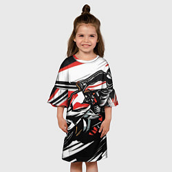 Платье клеш для девочки Мото-кросс, цвет: 3D-принт — фото 2
