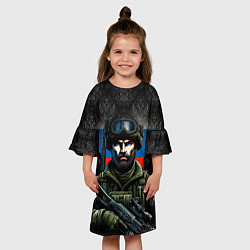 Платье клеш для девочки Русский солдат, цвет: 3D-принт — фото 2