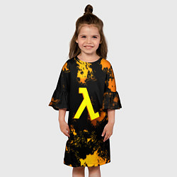 Платье клеш для девочки Half life текстура блэк меса, цвет: 3D-принт — фото 2