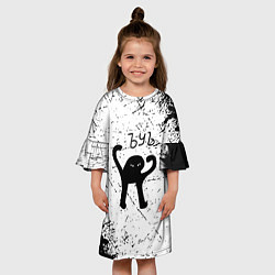 Платье клеш для девочки Мем ъуъ краски, цвет: 3D-принт — фото 2