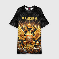 Платье клеш для девочки Russia gold, цвет: 3D-принт