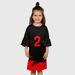 Платье клеш для девочки Destiny 2 краски надписи, цвет: 3D-принт — фото 2