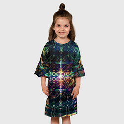 Платье клеш для девочки Медитативный арт, цвет: 3D-принт — фото 2
